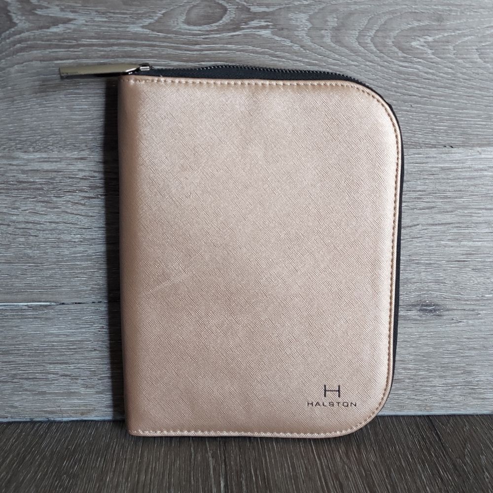 NWOT Halston Rose Gold Jewelry Portfolio Case